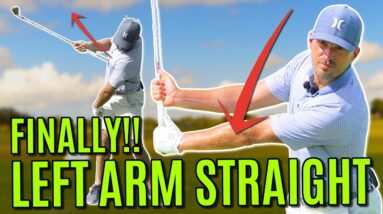 GOLF: The TRICK To Keeping The LEFT ARM STRAIGHT In The Golf Swing