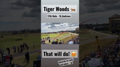 TIGER WOODS SMASHING A DRIVE OVER THE OLD COURSE HOTEL!!!!