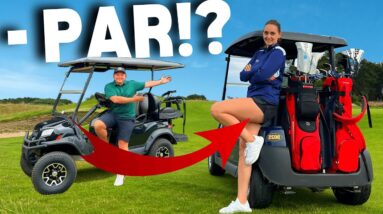 Trying to BREAK PAR with a BEGINNER GOLFER on a TOUR GOLF COURSE!?
