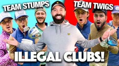 I gave Good Good my ILLEGAL Golf Clubs (Stumps Vs Twigs)