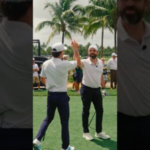 Hitting the first shot of The Duels in front of major champions... no pressure. 😬