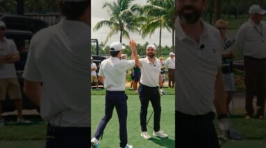 Hitting the first shot of The Duels in front of major champions... no pressure. 😬