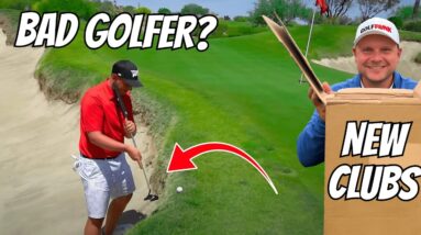 Can NEW FITTED Golf Clubs Help A BAD GOLFER On An IMPOSSIBLE COURSE?