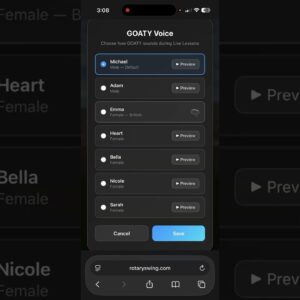 Customize GOATY’s voice - Your AI golf coach can sound however you like now!
