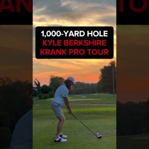 Kyle Berkshire steps up with Krank. A 1,000 yard hole. 406 yard drive.