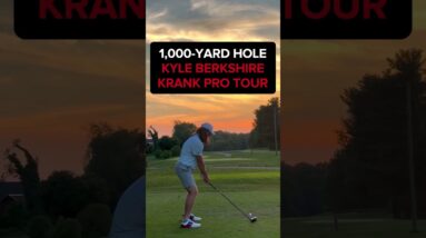 Kyle Berkshire steps up with Krank. A 1,000 yard hole. 406 yard drive.